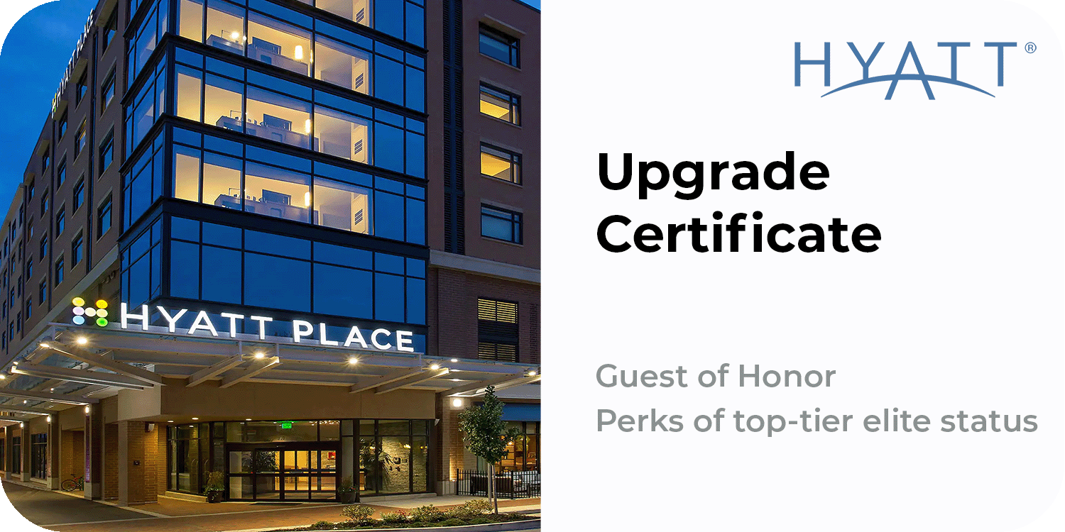 Hyatt Upgrade Certificate --  Guest of Honor