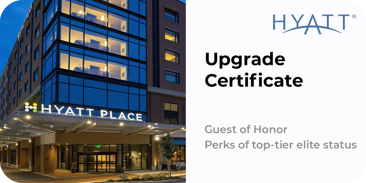 Hyatt Upgrade Certificate --  Guest of Honor