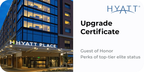 Hyatt Upgrade Certificate --  Guest of Honor